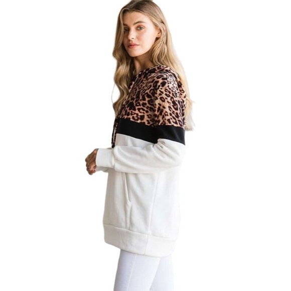 Culture Code's Black Color Block Long Sleeve Hoodie Pullover Top CHH1350L - Picture 8 of 10